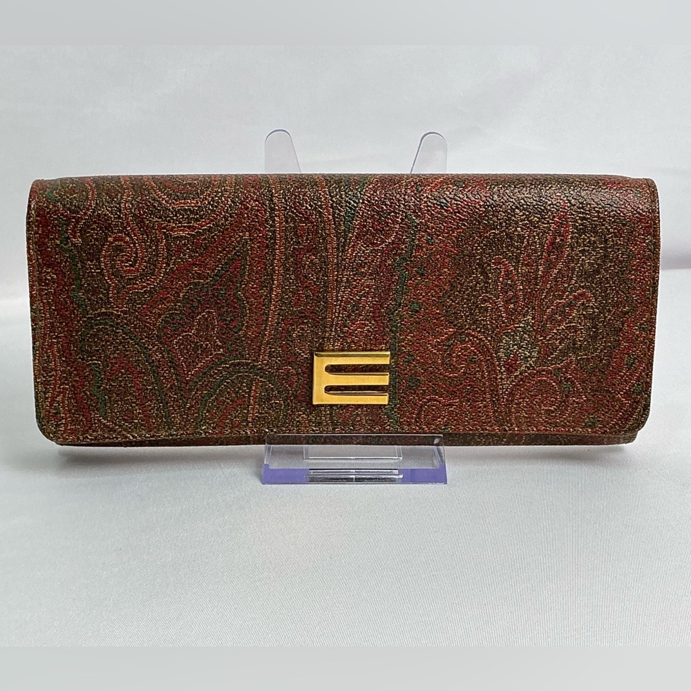 Etro Elegant Paisley Clutch long Wallet Vintage